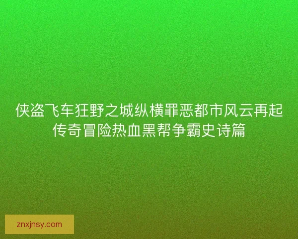 侠盗飞车狂野之城纵横罪恶都市风云再起传奇冒险热血黑帮争霸史诗篇
