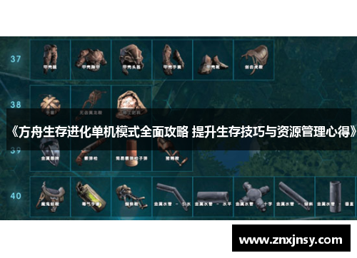 《方舟生存进化单机模式全面攻略 提升生存技巧与资源管理心得》